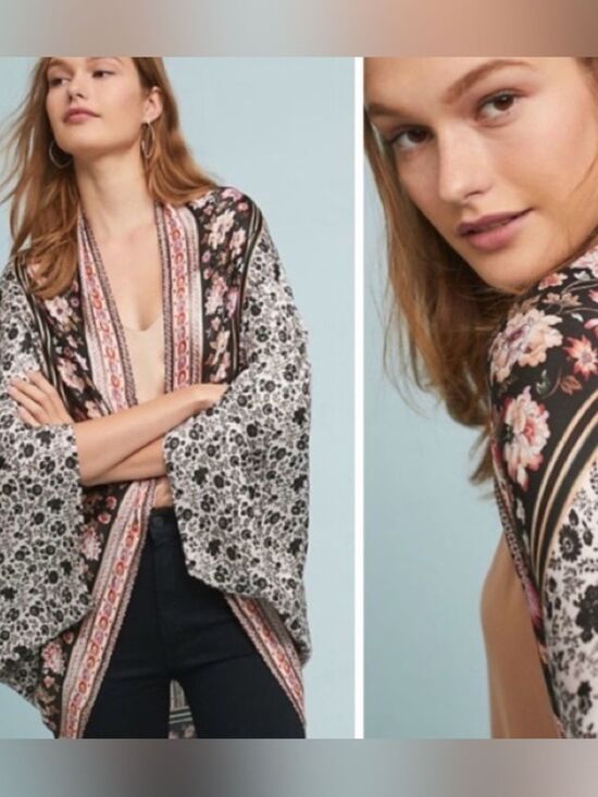 Anthropologie Other - Anthropologie Floral Silk Kimono NWOT one size